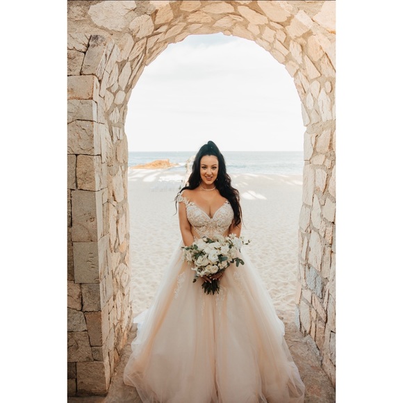 Viero Bridal “Audree” Custom Wedding Dress with Lace Detail - Picture 3 of 8